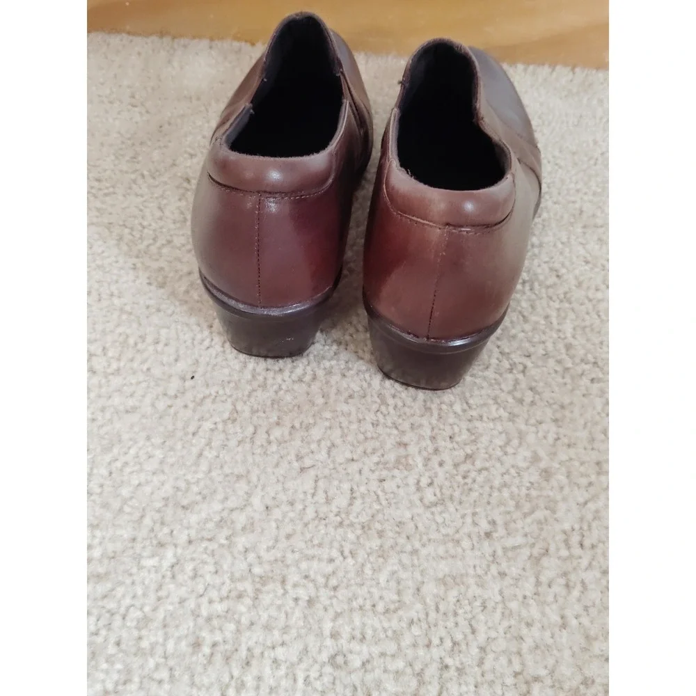 Clarks Unstructured Un.Loop‎ 80443 Women 7 Brown Leather Slip‑On Comfort Shoes